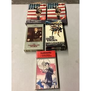5 VHS - Patton The Gathering Storm & The Great Escape (2 Tape Set), & Suddenly